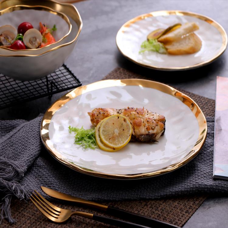 Elegant Pearl Dinner Plates Set of 2 – Stylish Dinnerware for Upscale Dining, 10-Inch Ceramic, Dishwasher Safe