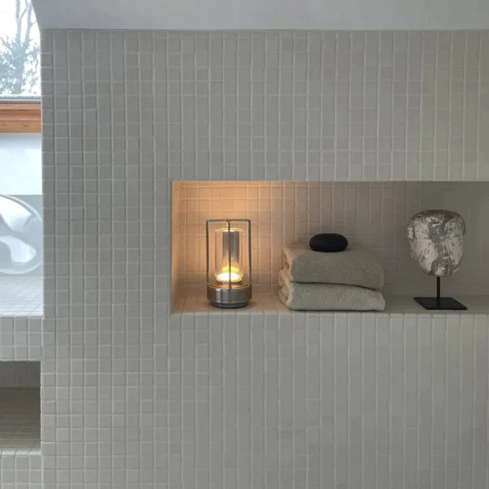 Elegant Crystal Lantern Light for Home Decor – Indoor and Outdoor Use, 12 Height, Clear with Metallic Accents 7