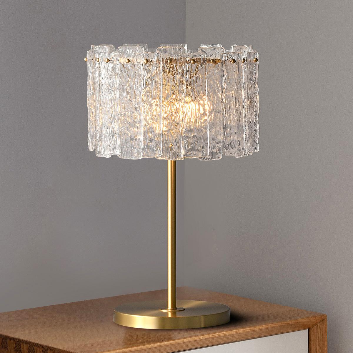 Elegant Crystal Table Lamp with Brass Finish – 60cm Height, E14 Base for Bedroom or Living Room Lighting 4