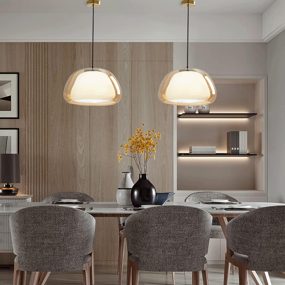 Elegant Glass Dome Pendant Light – Adjustable Ceiling Light Fixture for Kitchen and Home Decor 3