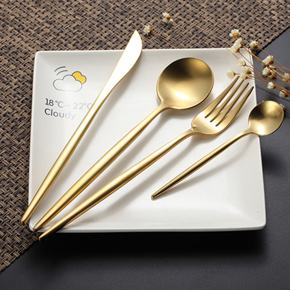 Elegant Gold Cutlery Set – 24 or 48 Pieces, 18/10 Stainless Steel, Durable and Stylish for Formal Dining 2