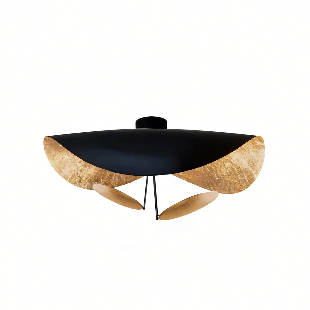 Elegant Leaf Shade Ceiling Light Fixture for Home Decor – Adjustable Height, Gold and Green Pendant Lamp 14