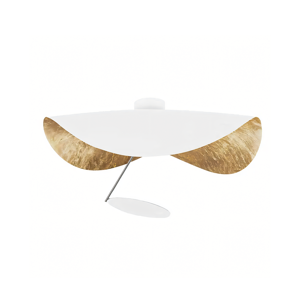 Elegant Leaf Shade Ceiling Light Fixture for Home Decor – Adjustable Height, Gold and Green Pendant Lamp 18