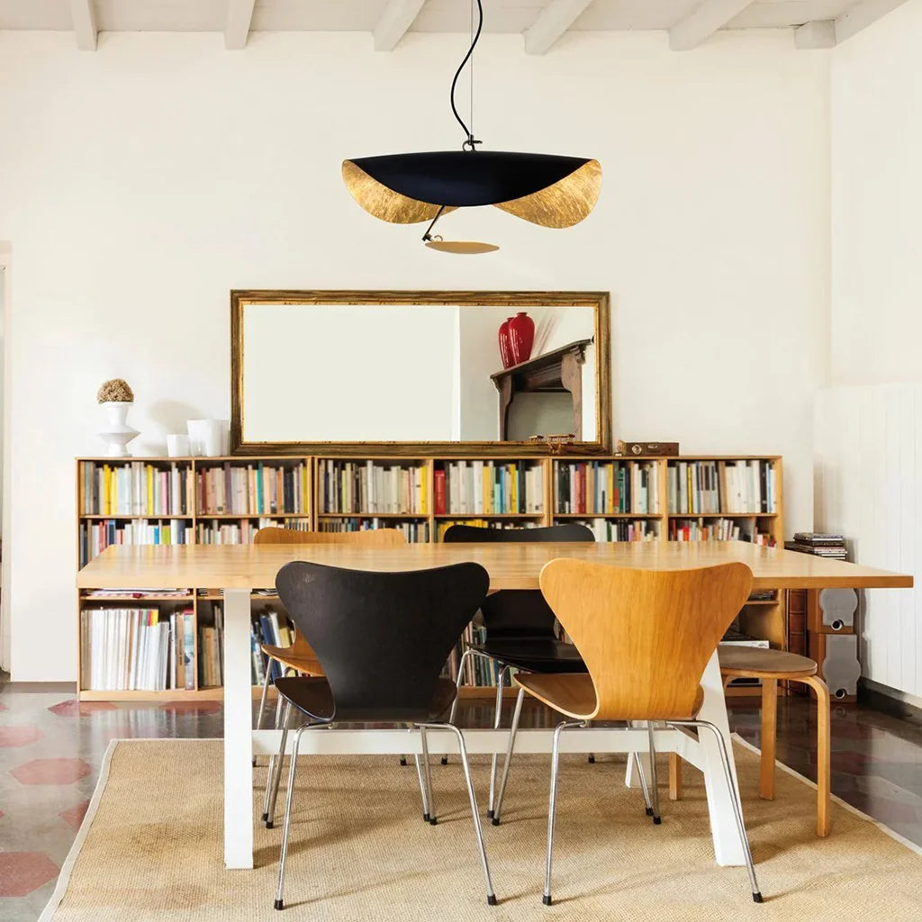 Elegant Leaf Shade Ceiling Light Fixture for Home Decor – Adjustable Height, Gold and Green Pendant Lamp 7