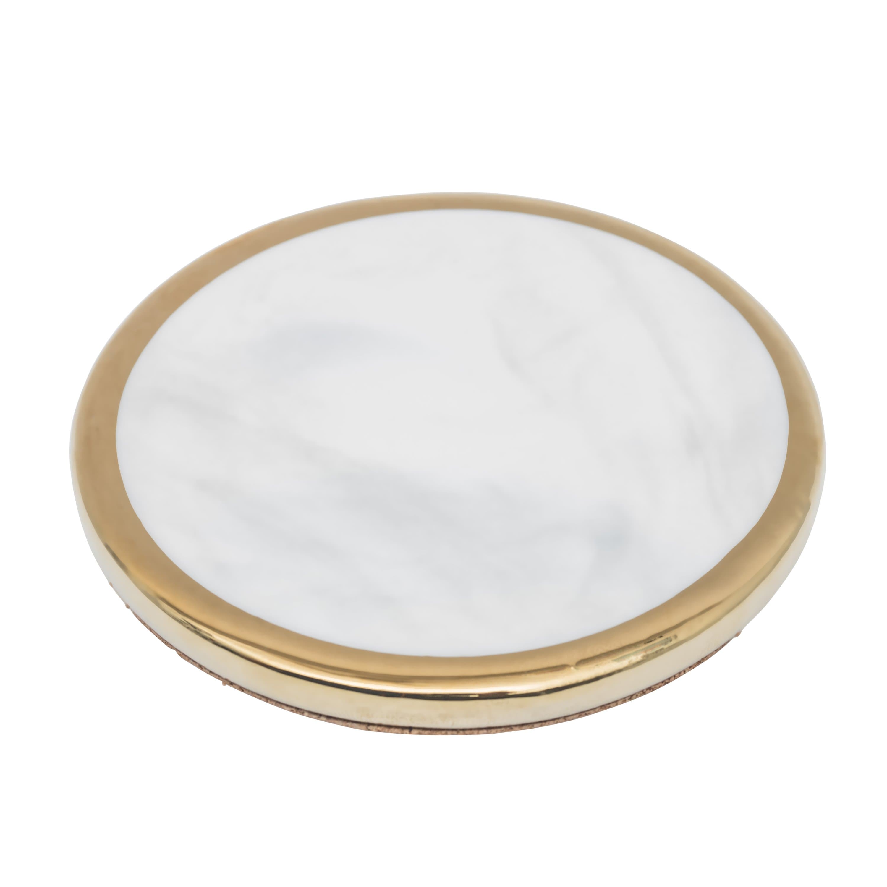 Elegant Marble Coaster for Drinks – Durable Heat and Moisture Protection, 4-Inch Diameter 7