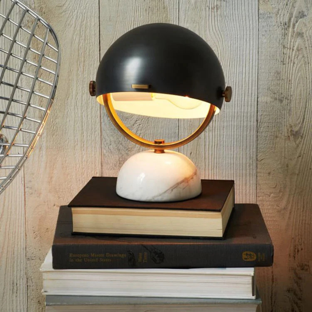 Elegant Marble Table Lamp – Sculptural Design Bedside Lamp for Living Room and Bedroom Illumination 1