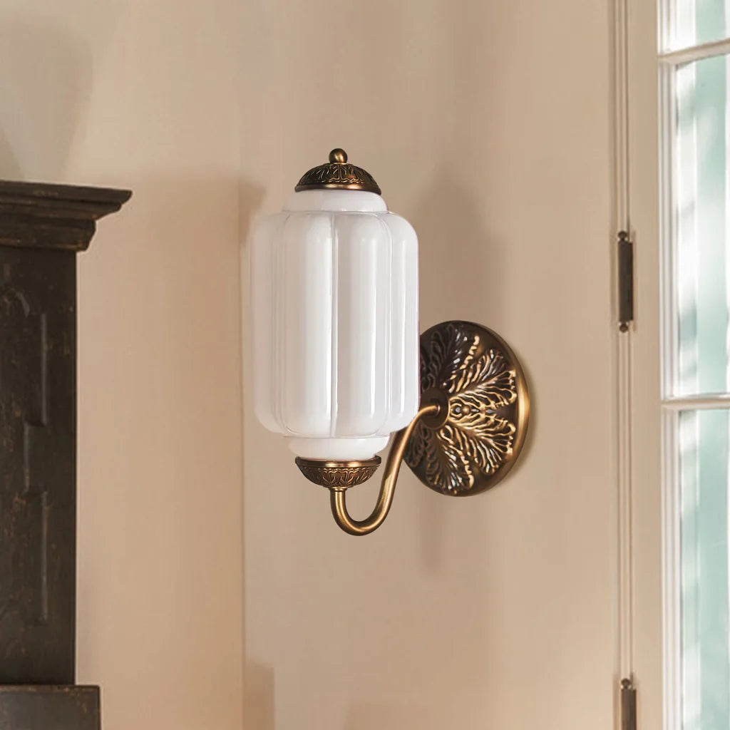Elegant Milk Glass Wall Sconce – Wall Lamp for Ambient Lighting in Living Room, Hallway, or Bedroom 1