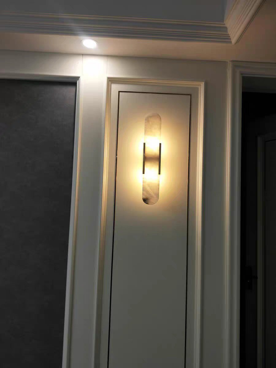 Elegant Oval Marble Wall Sconce Lighting with Adjustable LED – Durable Wall Lamp for Home Decor 4