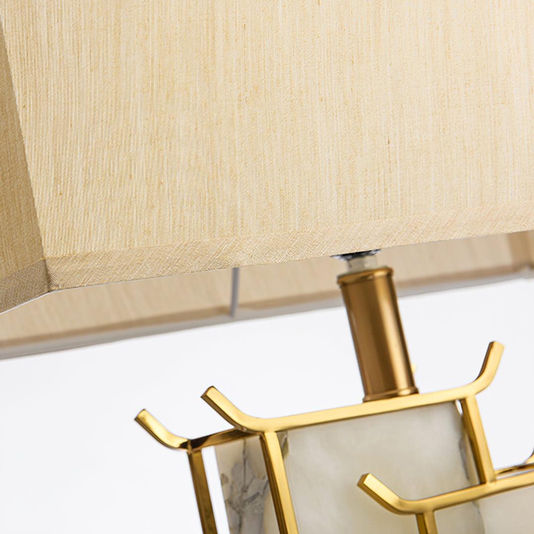 Elegant Rectangular Glass Table Lamp with Alabaster Shade – Modern Bedside or Desk Lamp for Stylish Indoor Lighting 2