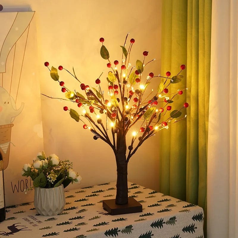 Elegant Spring Tree Table Lamp with Warm LED Lights – Battery Operated Bedside Lamp for Bedroom and Living Room Decor 2