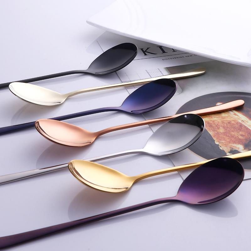 Elegant Stainless Steel Spoon – Durable Kitchen Essential in Silver, Gold, Rose Gold, and Black for Stylish Dining 1