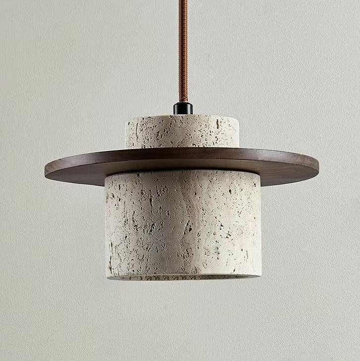 Elegant Stone and Wood Pendant Lamp with LED Bulbs – Modern Kitchen Pendant Lighting for Dining and Living Areas 0