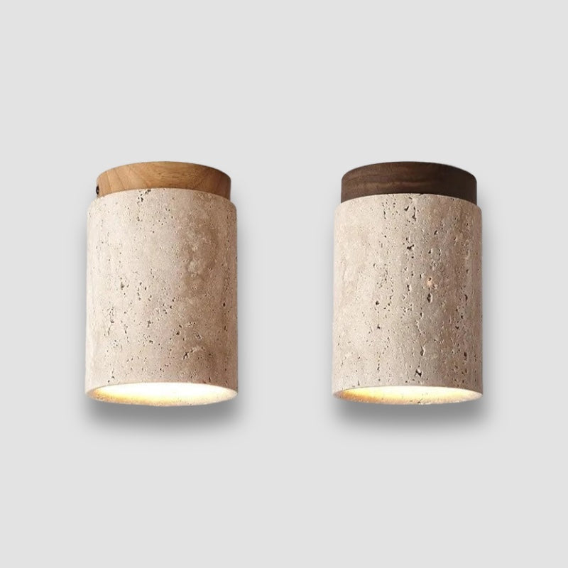 Elegant Travertine LED Ceiling Light Fixture with Adjustable Color Temperature – Modern Flush Mount Design for Any Room 1