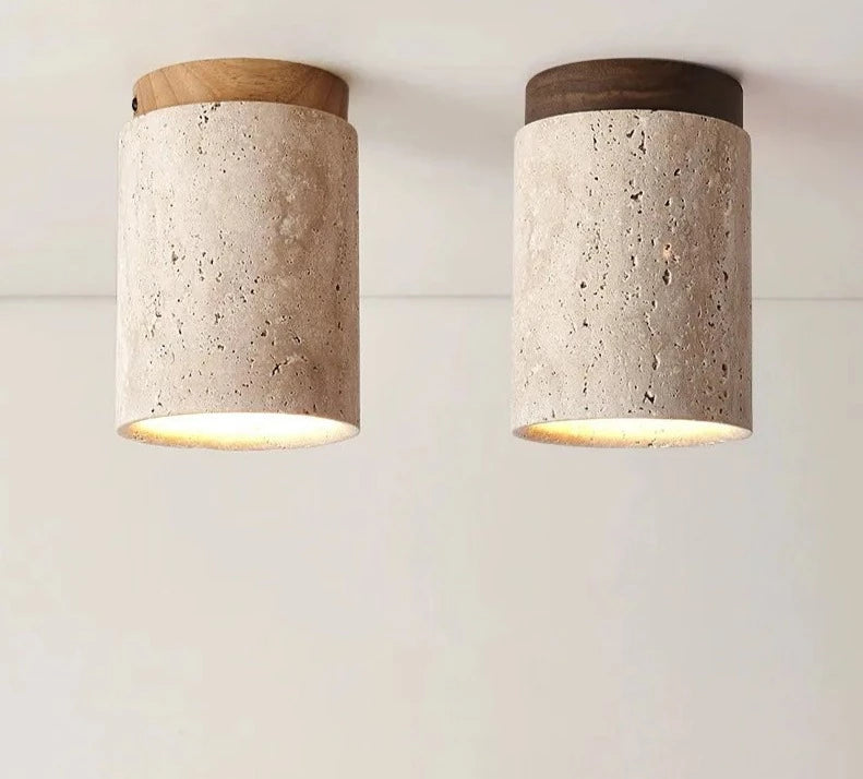 Elegant Travertine LED Ceiling Light Fixture with Adjustable Color Temperature – Modern Flush Mount Design for Any Room 2
