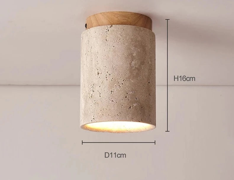 Elegant Travertine LED Ceiling Light Fixture with Adjustable Color Temperature – Modern Flush Mount Design for Any Room 6