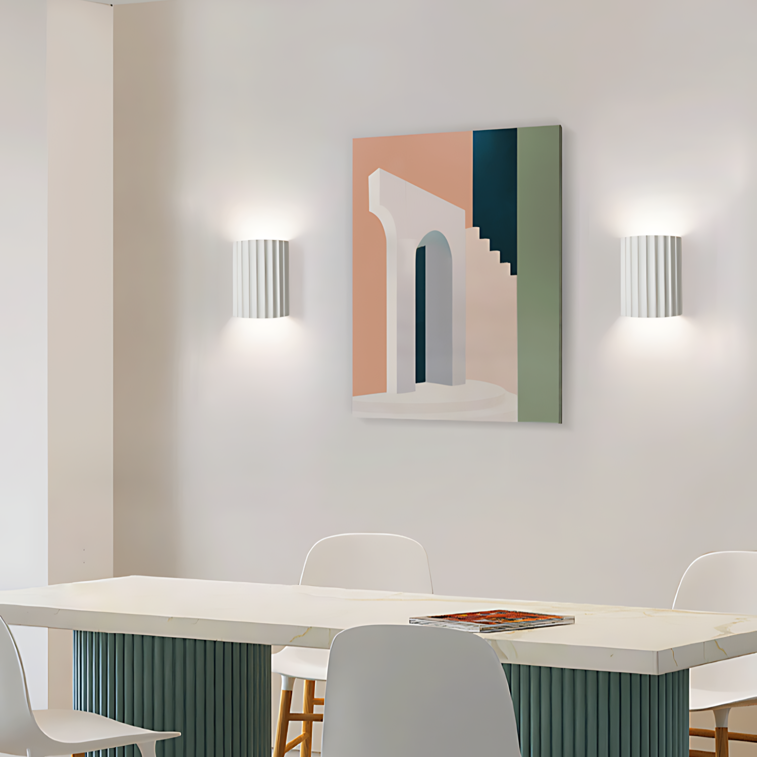 Elegant Wavy Wall Light Fixture for Living Rooms and Hallways – Stylish Wall Sconce in White or Brushed Nickel Finish 2