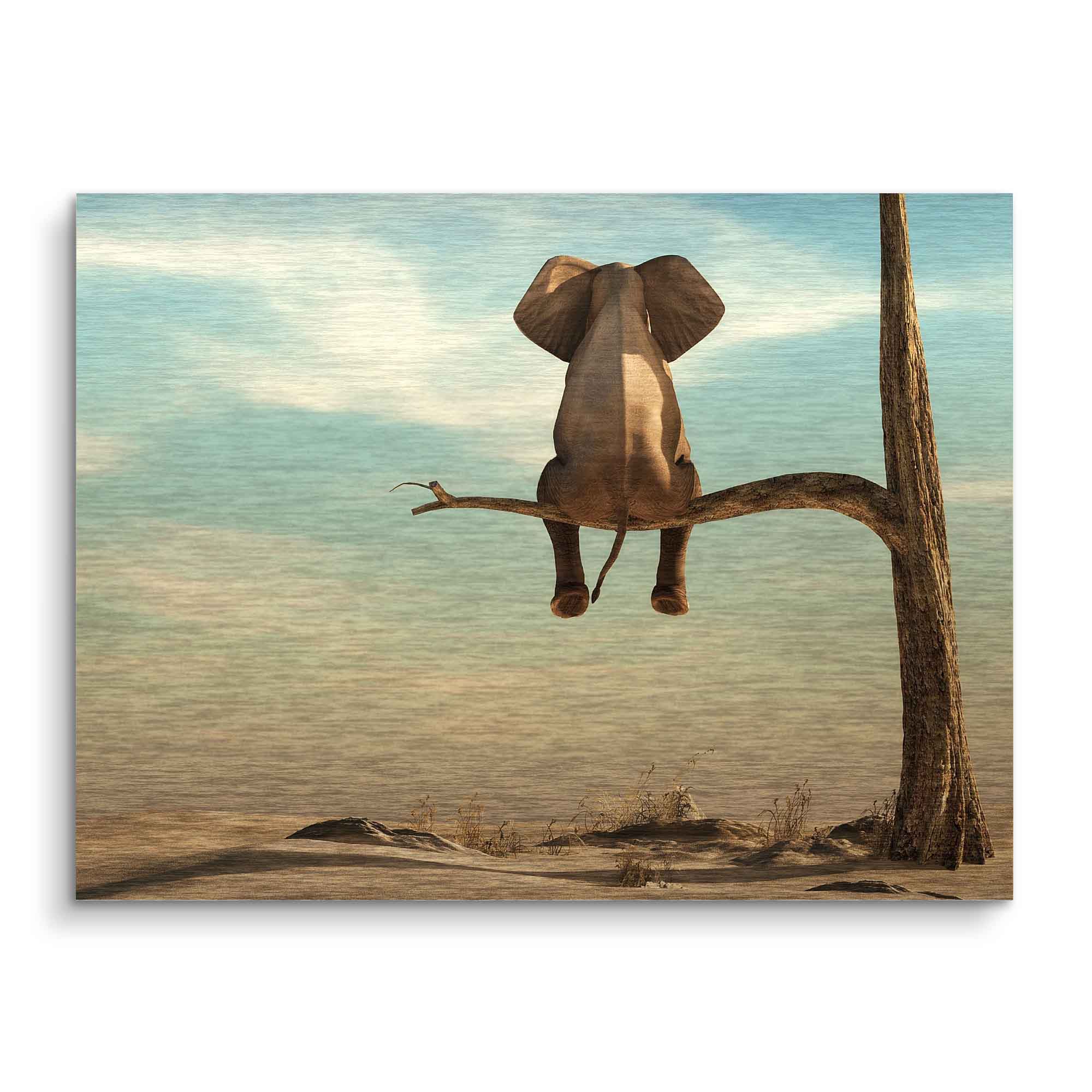 Elephant Art Print on Tree Branch – Fine Art Print with Impressive German Craftsmanship, Ready to Hang 2