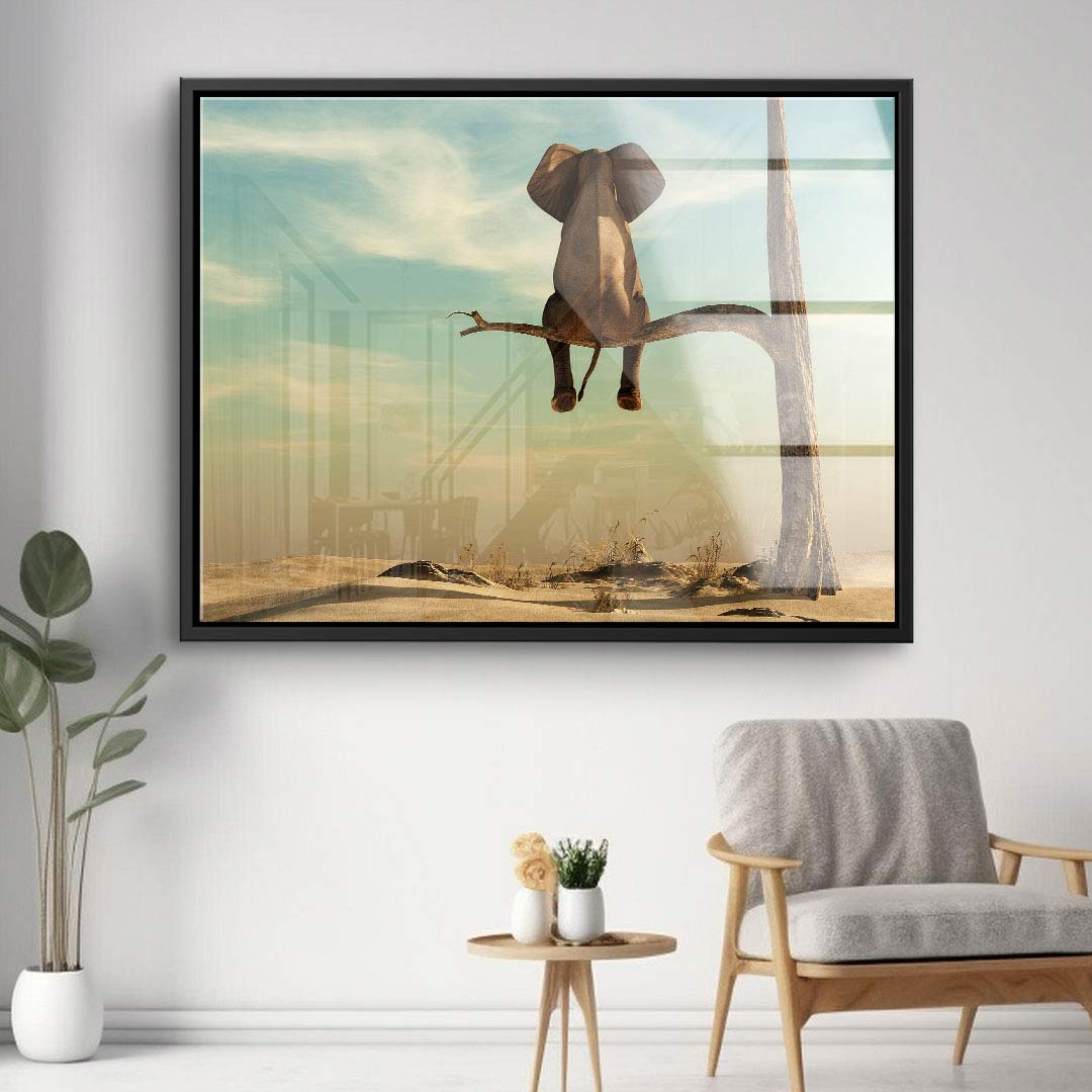 Elephant Art Print on Tree Branch – Fine Art Print with Impressive German Craftsmanship, Ready to Hang 4