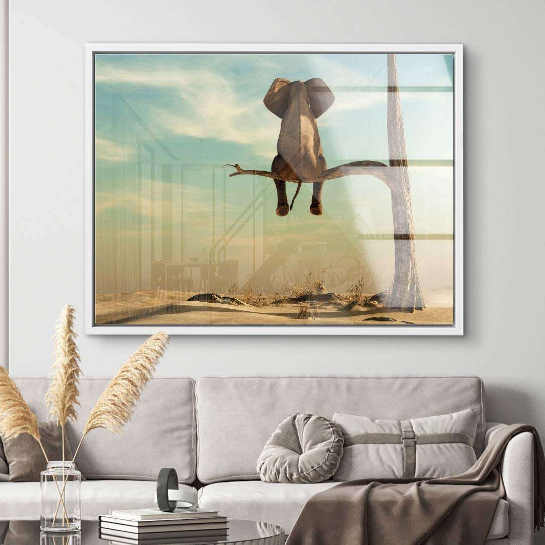 Elephant Art Print on Tree Branch – Fine Art Print with Impressive German Craftsmanship, Ready to Hang 6