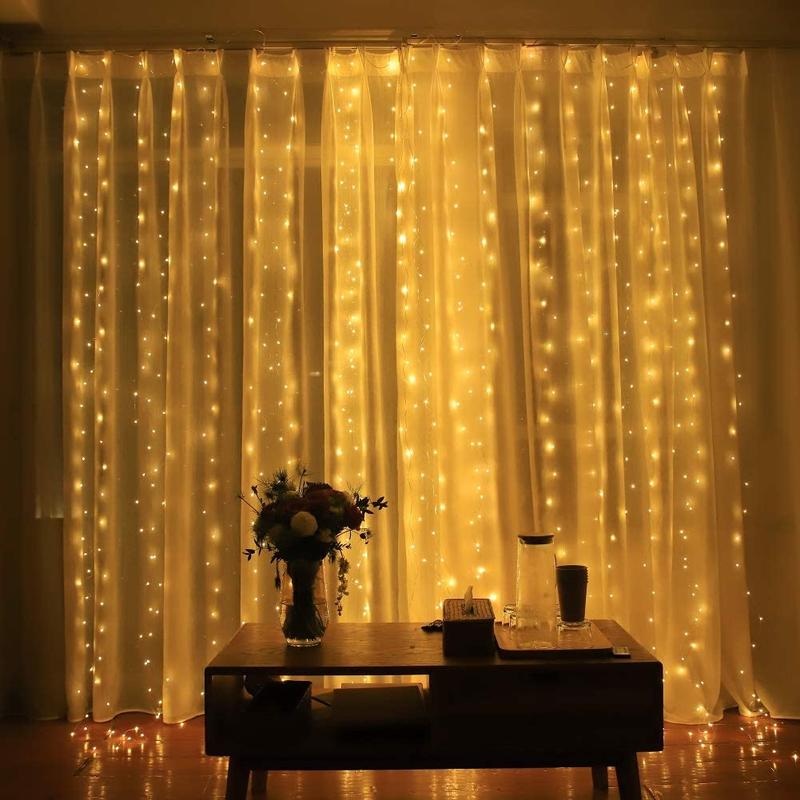 Fairy Curtain LED String Lights with Remote Control – Waterproof Outdoor String Lights for Home and Garden Decor 1