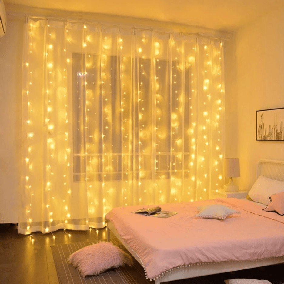 Fairy Curtain LED String Lights with Remote Control – Waterproof Outdoor String Lights for Home and Garden Decor 2