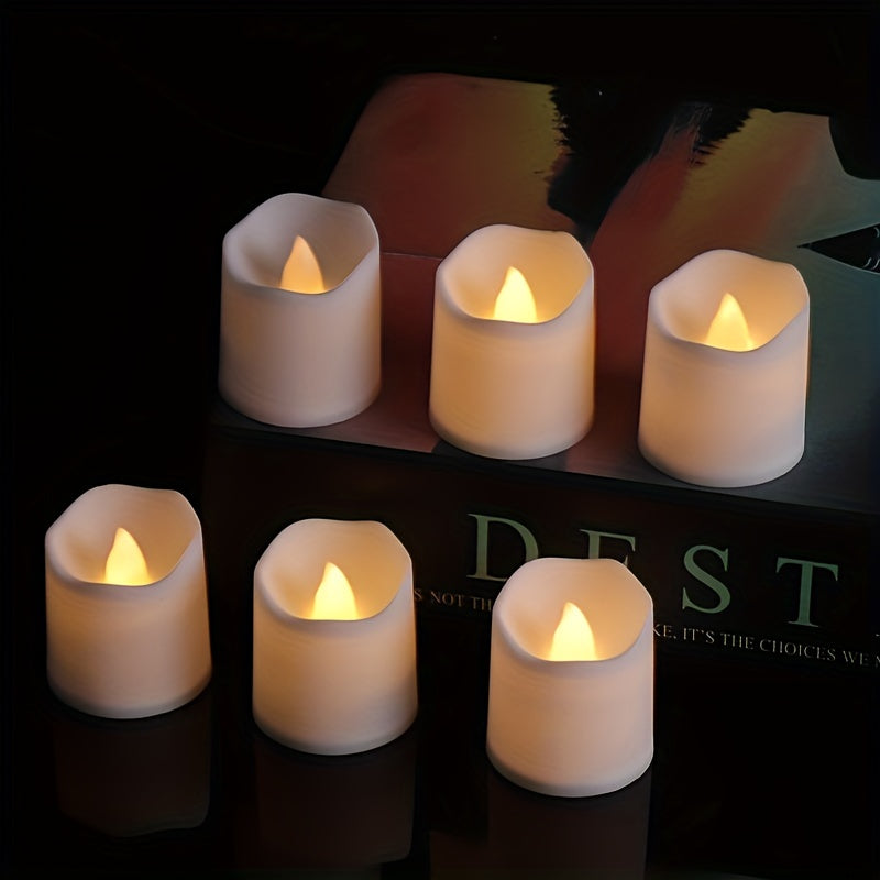 Flameless LED Tea Light Candles - Battery Operated, Safe and Smokeless, Warm Flickering Glow - Pack of 24/50/100 1