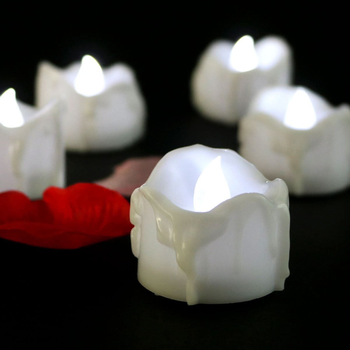 Flameless LED Tea Lights – Warm Flickering Glow for Safe Ambient Lighting, Battery Operated, 6-Pack 2