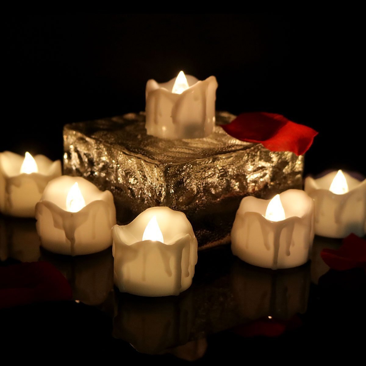 Flameless LED Tea Lights – Warm Flickering Glow for Safe Ambient Lighting, Battery Operated, 6-Pack 3