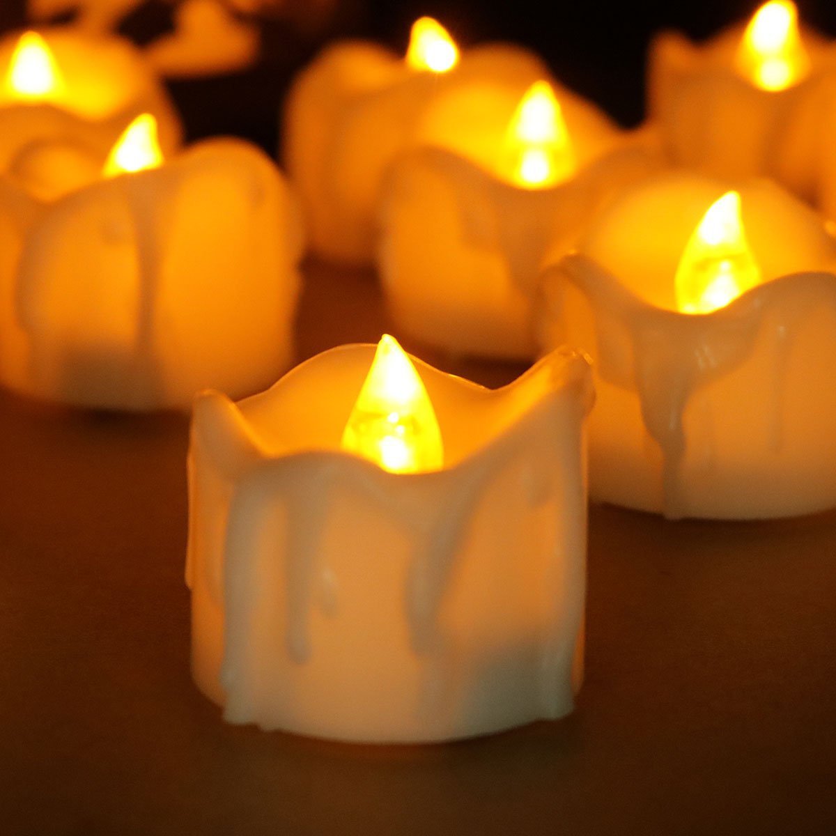 Flameless LED Tea Lights – Warm Flickering Glow for Safe Ambient Lighting, Battery Operated, 6-Pack 5