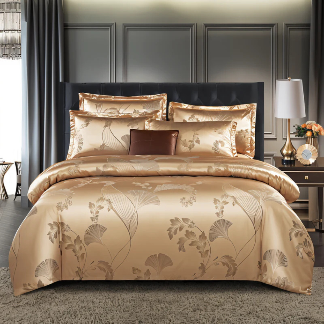 Floral Print Satin Duvet Cover Set with Pillowcases – Soft and Breathable Bedding 0