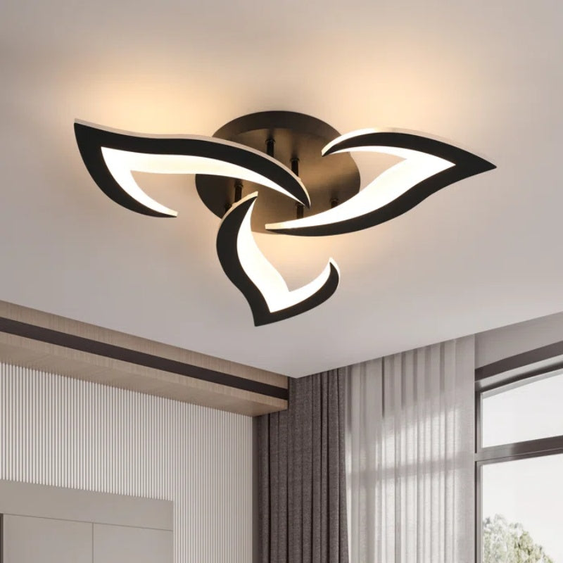 Flower-Shaped LED Ceiling Light Fixture, Energy-Efficient Iron Flush Mount for Living Room and Bedroom, 24W/40W Options 1