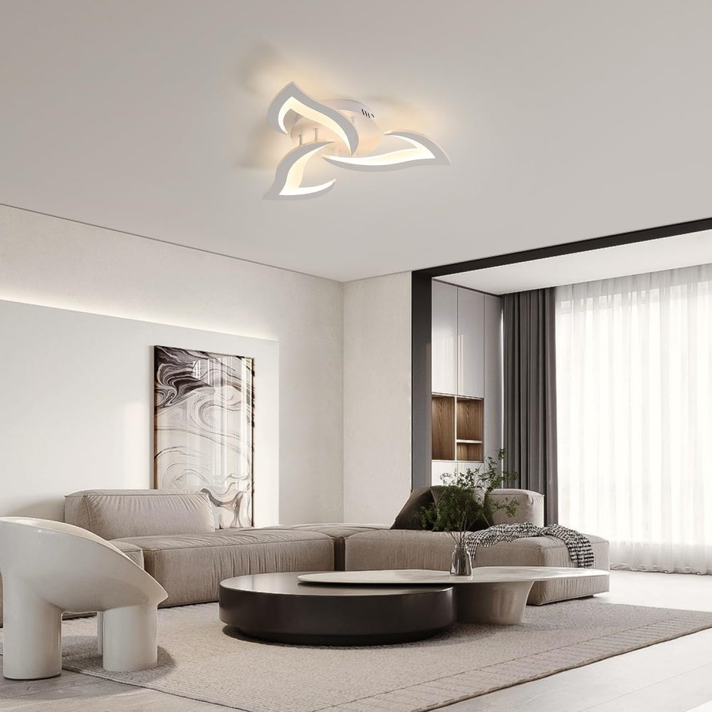Flower-Shaped LED Ceiling Light Fixture, Energy-Efficient Iron Flush Mount for Living Room and Bedroom, 24W/40W Options 10