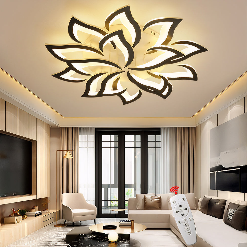 Flower-Shaped LED Ceiling Light Fixture, Energy-Efficient Iron Flush Mount for Living Room and Bedroom, 24W/40W Options 12
