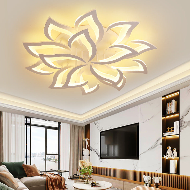 Flower-Shaped LED Ceiling Light Fixture, Energy-Efficient Iron Flush Mount for Living Room and Bedroom, 24W/40W Options 13