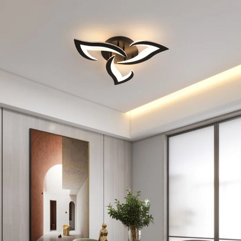 Flower-Shaped LED Ceiling Light Fixture, Energy-Efficient Iron Flush Mount for Living Room and Bedroom, 24W/40W Options 2
