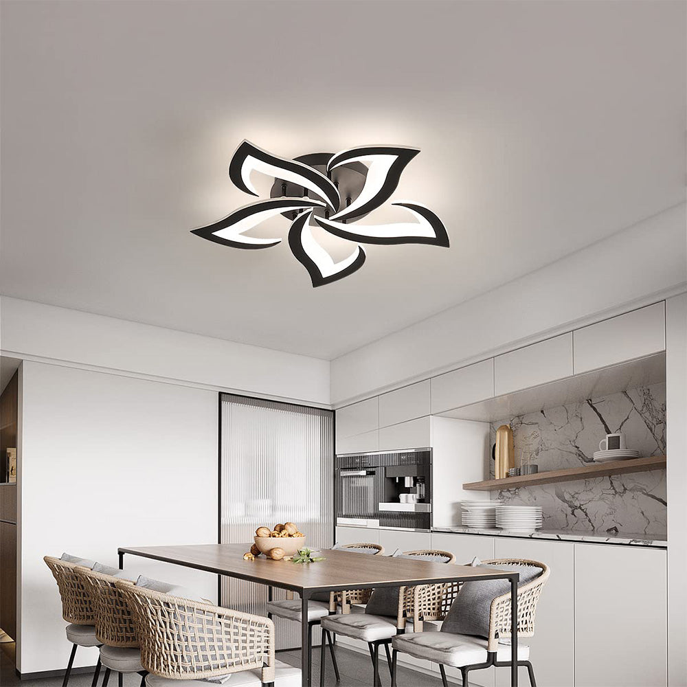 Flower-Shaped LED Ceiling Light Fixture, Energy-Efficient Iron Flush Mount for Living Room and Bedroom, 24W/40W Options 6