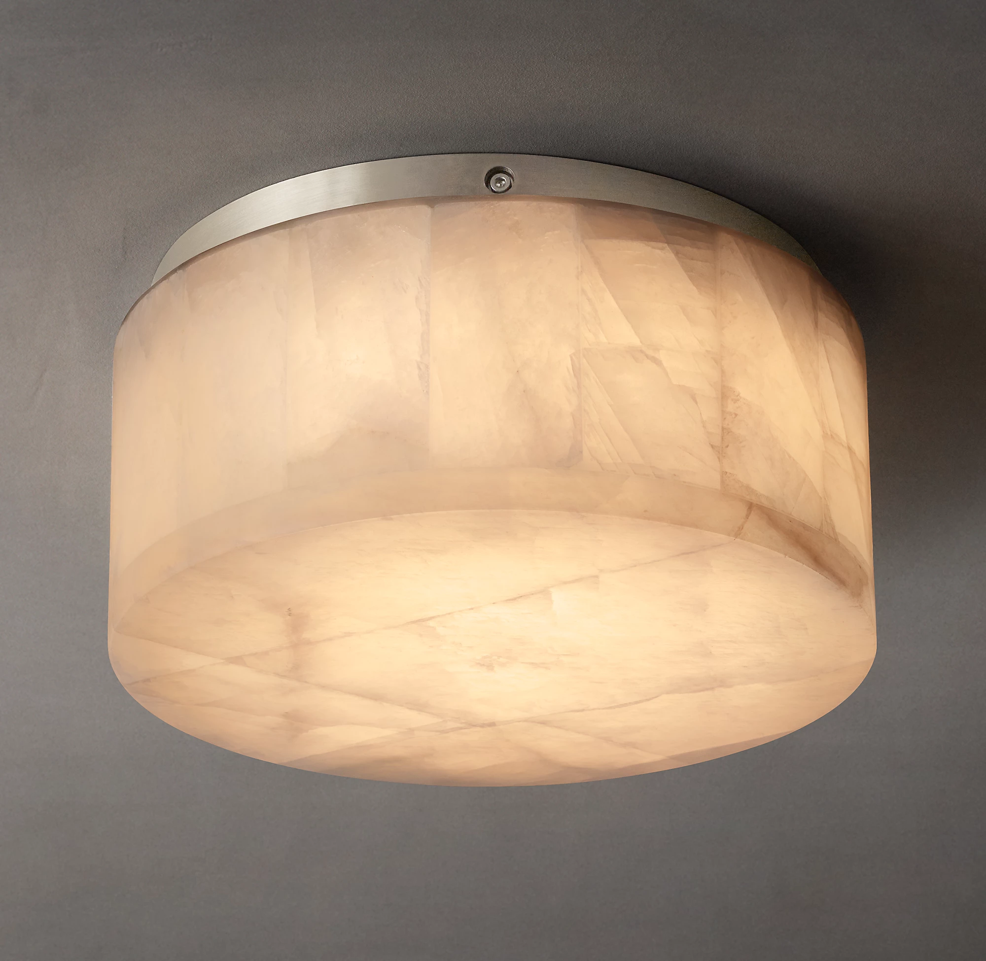 Flush Mount Ceiling Light Fixture in Alabaster - LED Compatible, Minimalist Design, Warm Glow - Available in Multiple Sizes and Finishes 2