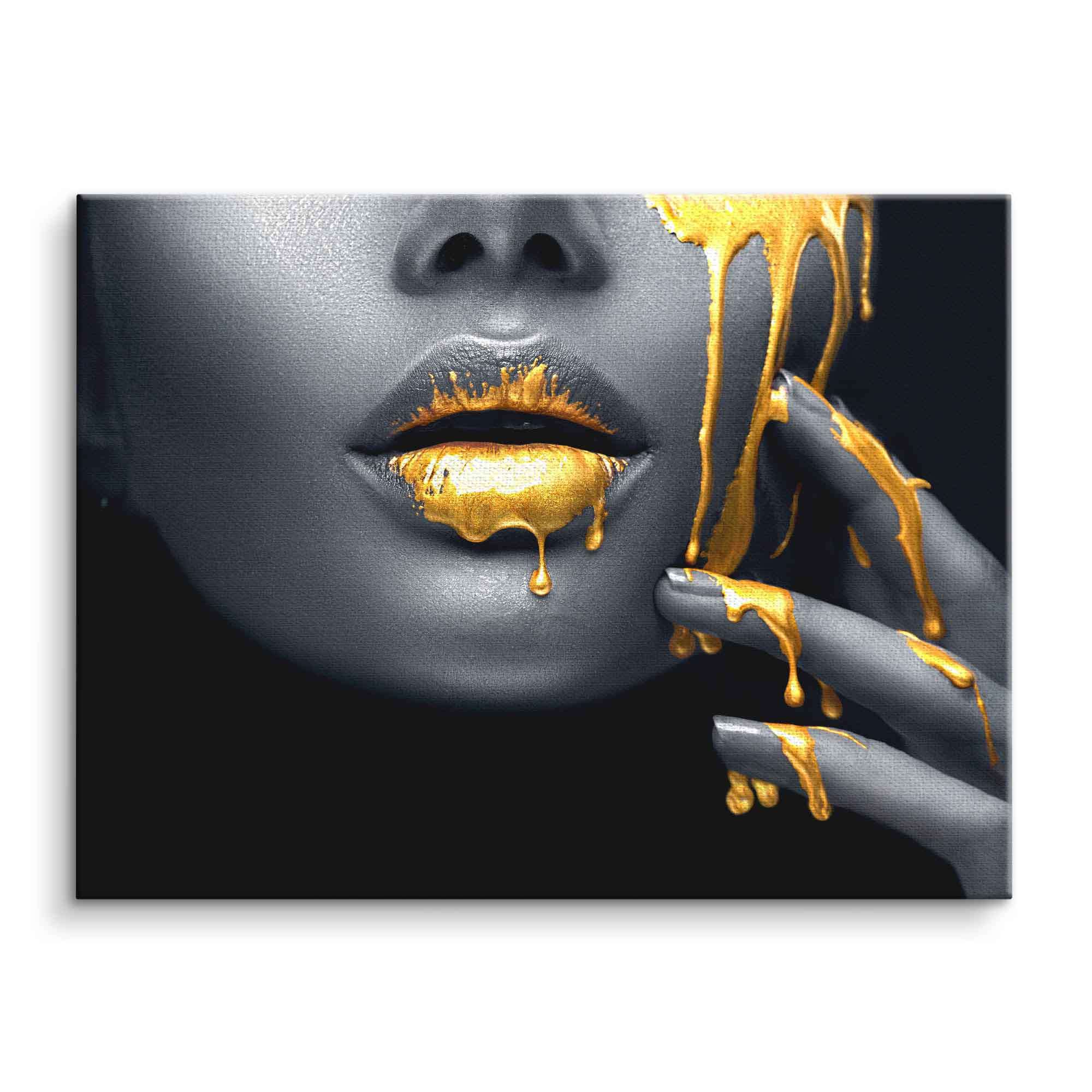 Golden Face Art Print – Modern Artwork with Impressive Detail and Vibrant Colors, Ready for Wall Mounting 0
