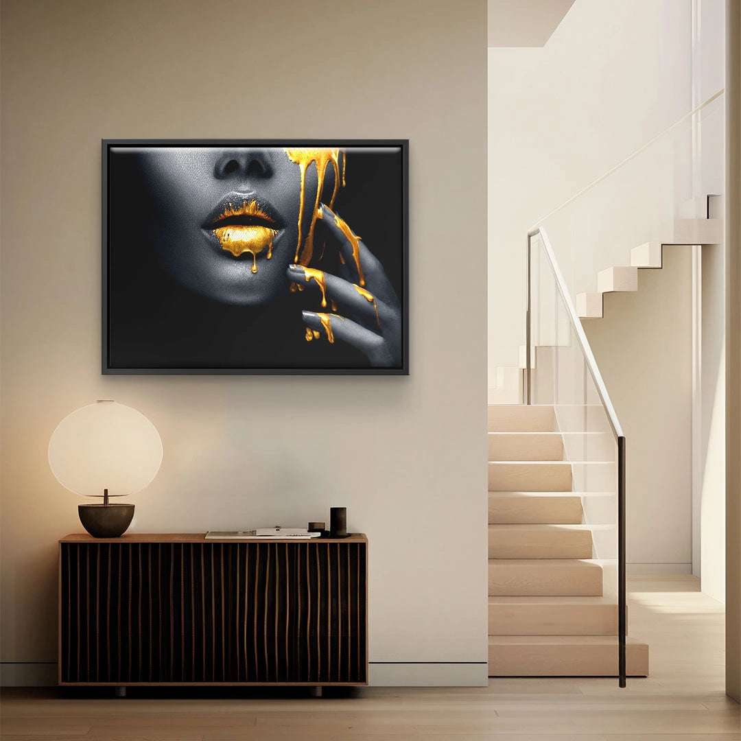 Golden Face Art Print – Modern Artwork with Impressive Detail and Vibrant Colors, Ready for Wall Mounting 4