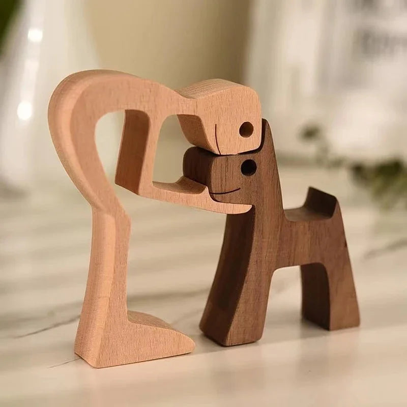 Hand-Carved Wooden Animal Ornaments – Unique Danish Home Decor for Animal Lovers, 10-12 cm, Natural Solid Wood 1
