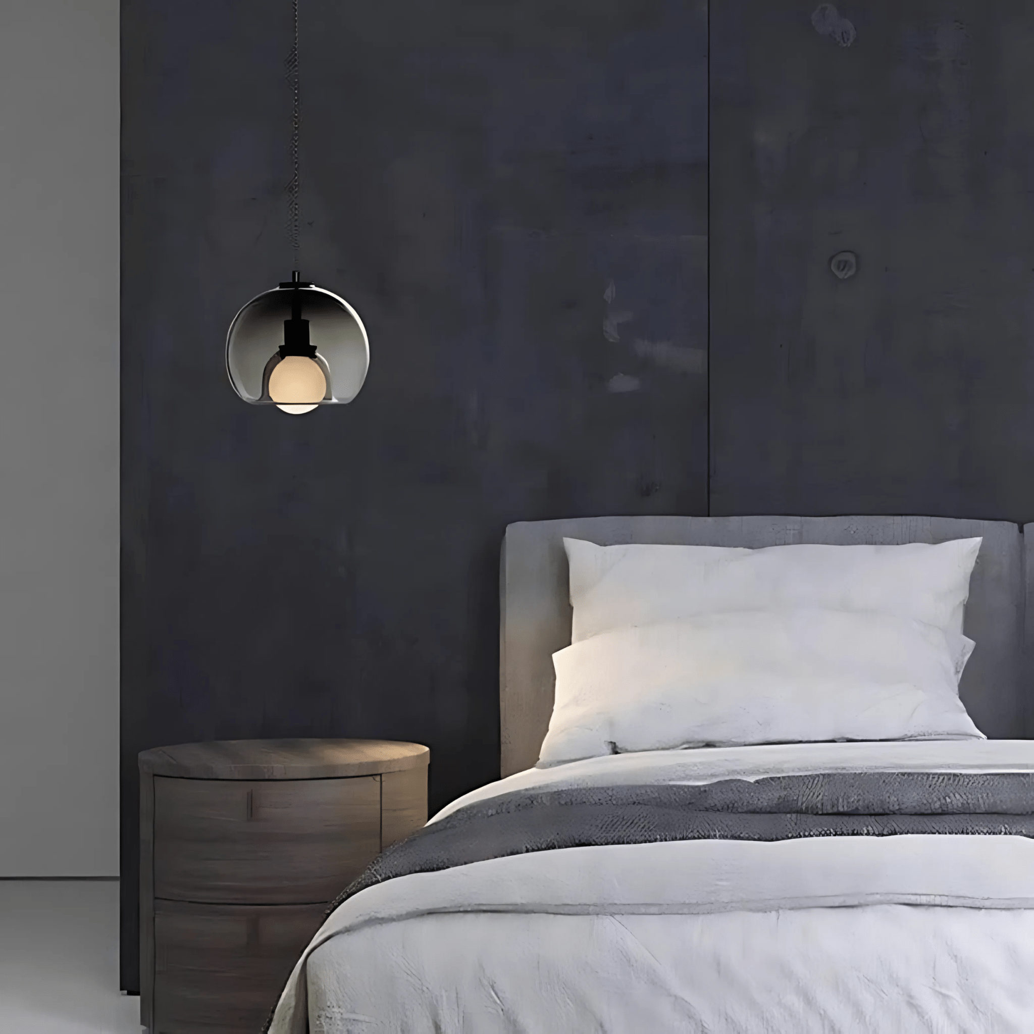 Handblown Glass Pendant Light – Smoked Grey, Clear, Amber Finishes – Adjustable Hanging Light for Kitchen Pendant Lighting 3