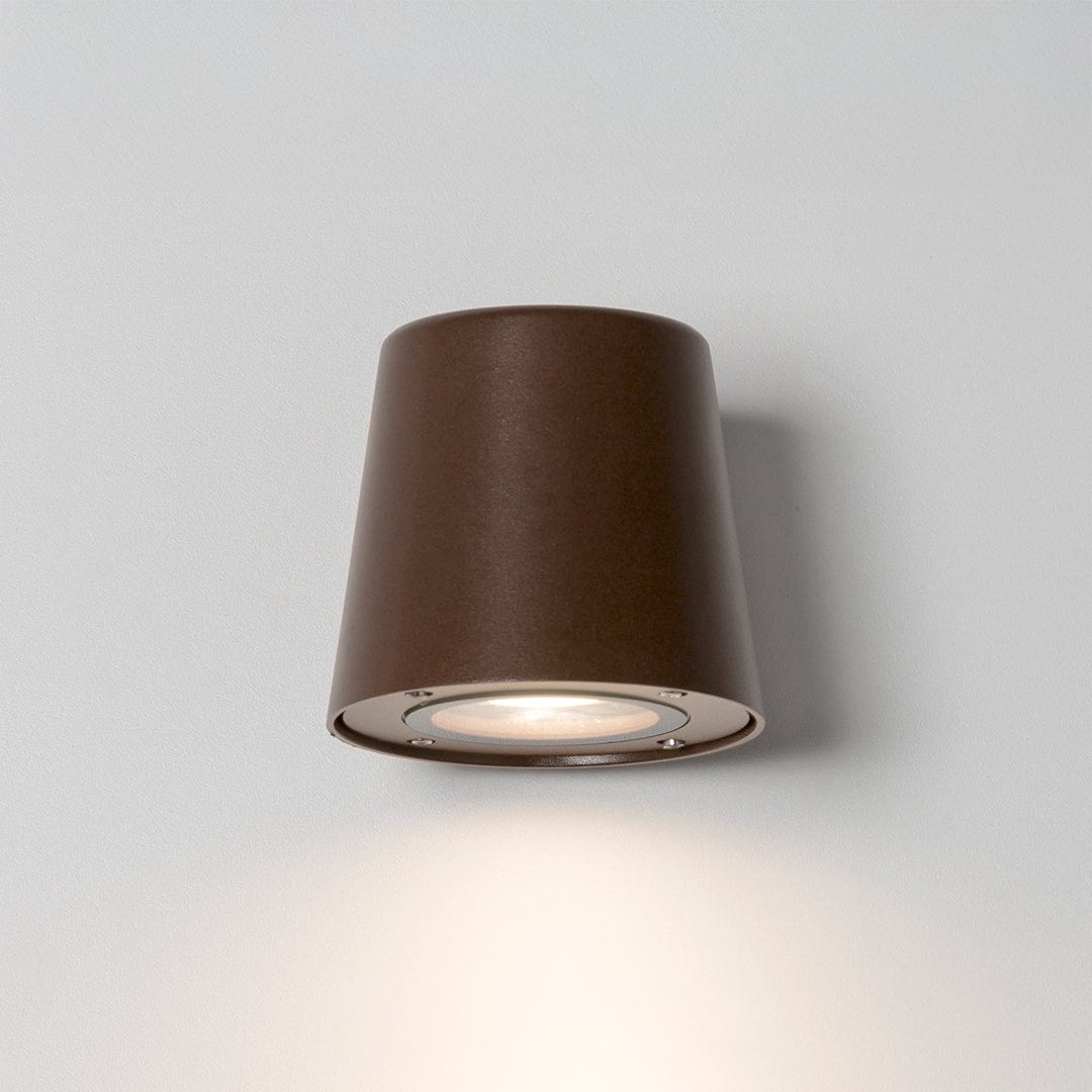 IP54 Outdoor Wall Light – Corten or Black Aluminium with Glass, GU10 Max 7W