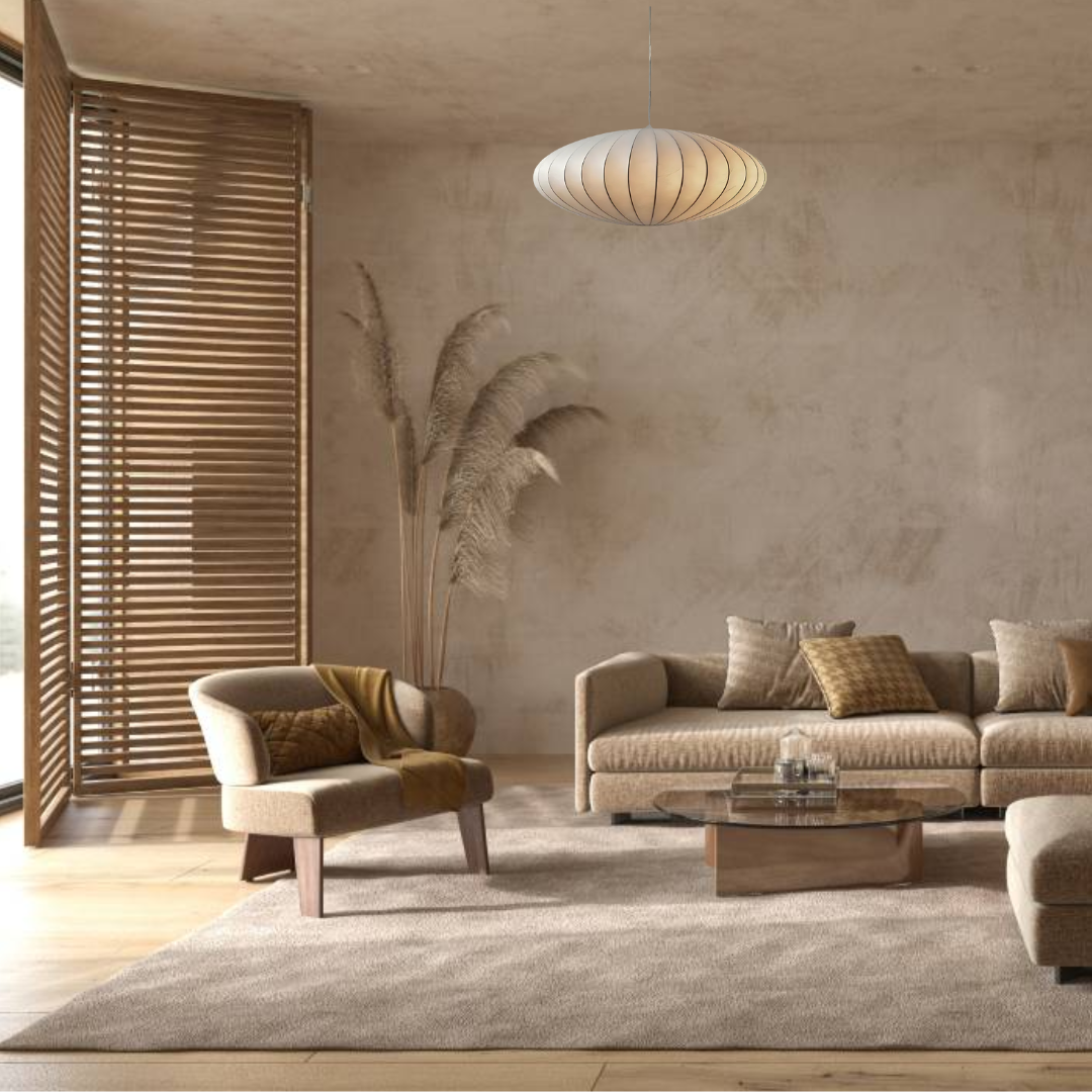 Japandi Silk Chandelier Light – Elegant Modern Pendant for Home Interiors, Luxurious Artificial Silk Design 3