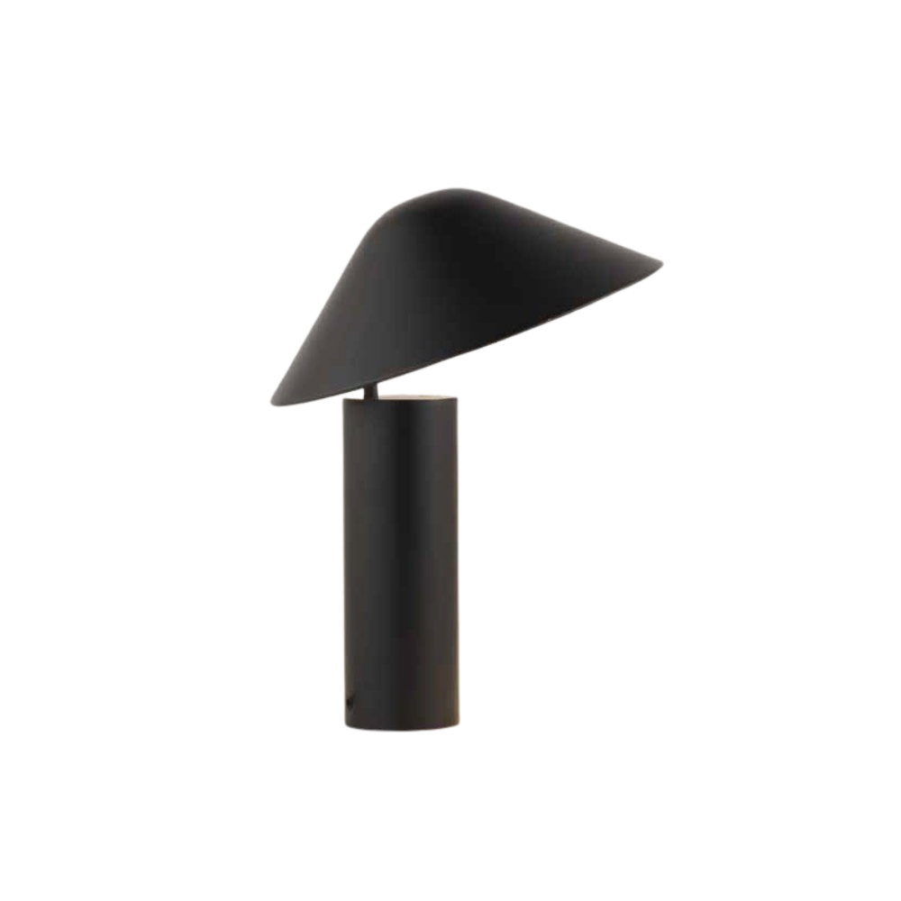 Japandi Style Table Lamp with Asymmetrical Shade – Elegant Black Design for Living Room and Bedroom 0