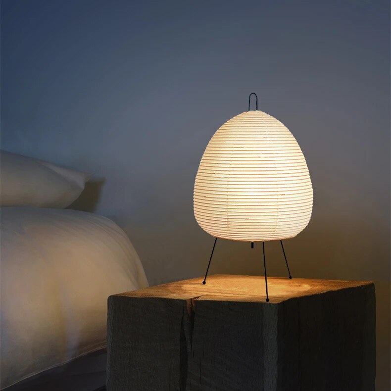 Japanese Rice Paper LED Table Lamp – Artistic Design for Bedroom and Living Room Decor 0