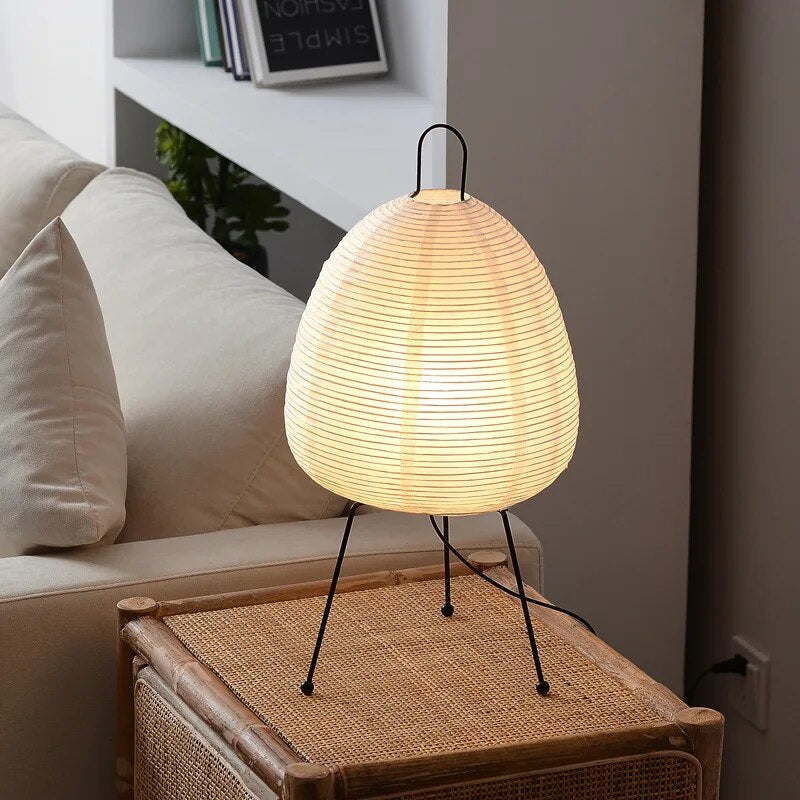 Japanese Rice Paper LED Table Lamp – Artistic Design for Bedroom and Living Room Decor 2