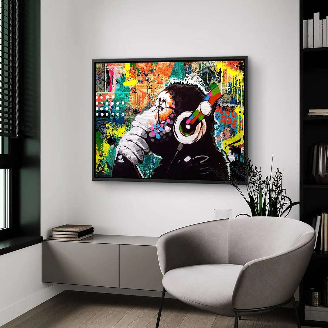 Keep Cool Music Art Print – High-Quality Modern Art Design with Whimsical Monkey Cartoon – Ready to Hang 5