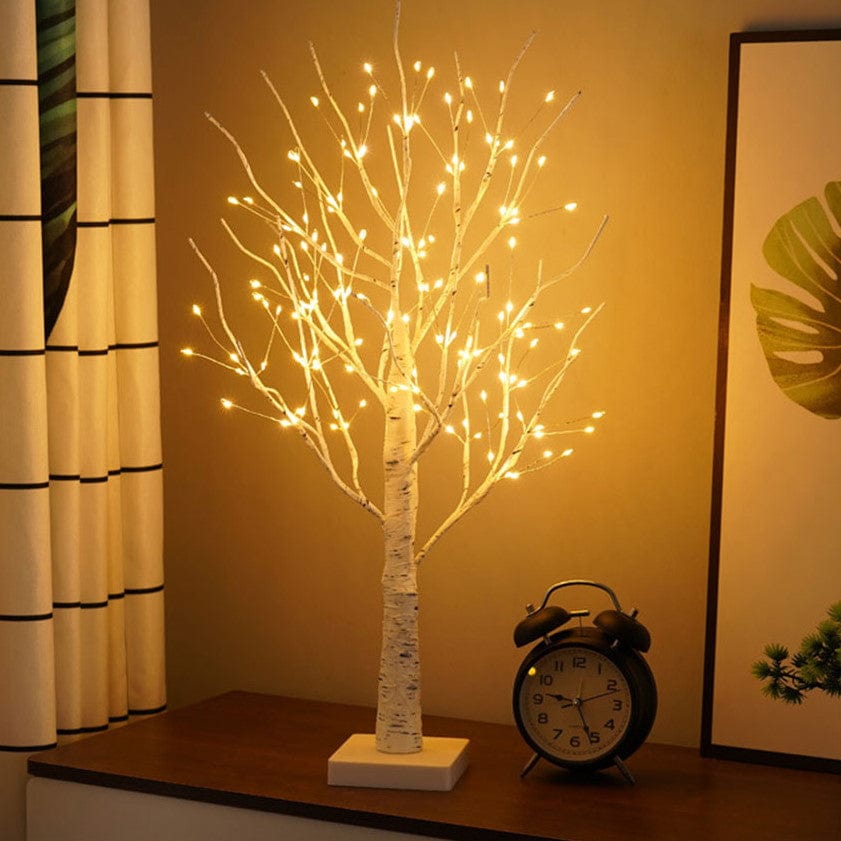LED Birch Tree Table Lamp with Customizable Branches and Warm White Lights – Battery Operated Night Light for Bedside or Living Room 3