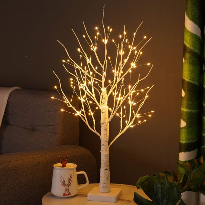 LED Birch Tree Table Lamp with Customizable Branches and Warm White Lights – Battery Operated Night Light for Bedside or Living Room 6