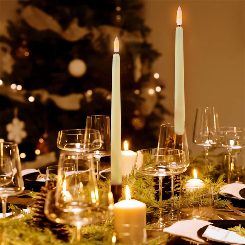LED Flameless Taper Candles with Remote Control – Elegant Tall Candles for Home Décor, Safe and Energy-Efficient 1